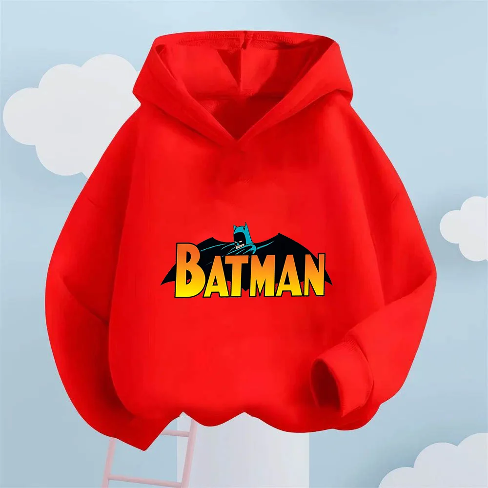 

Autumn and winter boys' and girls' pullover, Marvel superhero Batman printed children's casual hooded sweatshirt, outdoor top