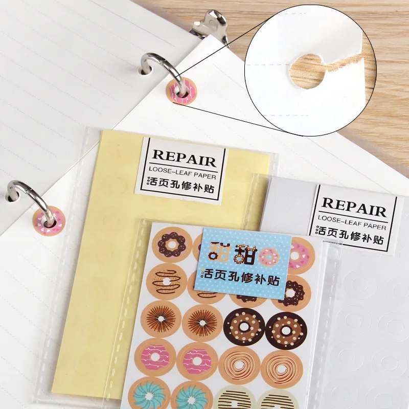 Loose Leaf Hole Punch Stickers Kawaii Notebook Planner Protector Labels Self Adhesive Binding Paper Hole Reinforcement