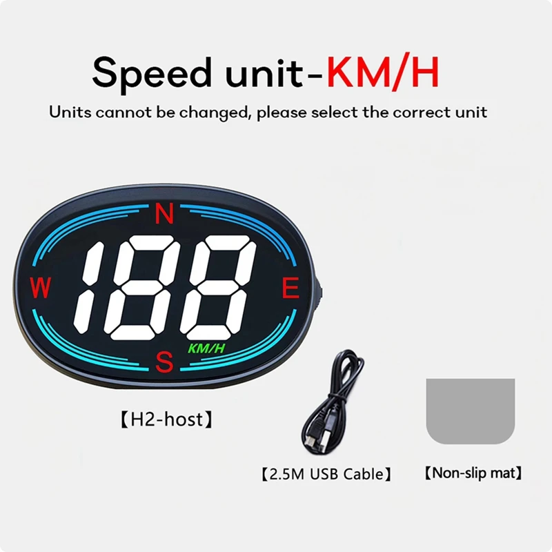 H2 Car Digital Speedometer GPS HUD Heads Up Display For All Cars Trucks Motorcycle KM/H Speed Gauge Auto