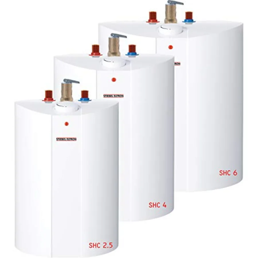 سخان مياه كهربائي 6 جالون 1300 وات 120 فولت SHC 6 MiniTank للمساحات المدمجة، استخدام منزلي موفر للطاقة مع تسخين سريع وبوي #6