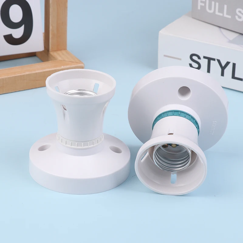 【High-power E27 Screw Ceiling Lamp Head LED Lamp Holder Desktop Led Lighting Base Socket Heat Resistant Round Lamp Holder】