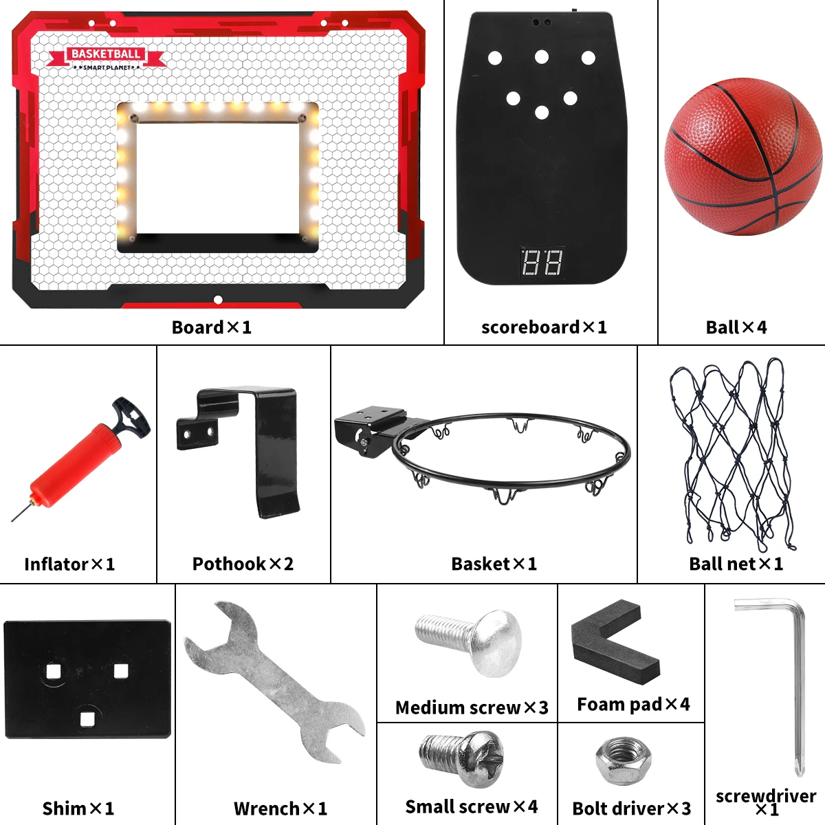 Indoor-Basketballkorb für Kinder, Dunkbarer Mini-Basketballkorb für die Tür, Geschenkspielzeug für Jugendliche, Halloween-/Weihnachts-/Erntedankfest-Geschenke – Detail 3