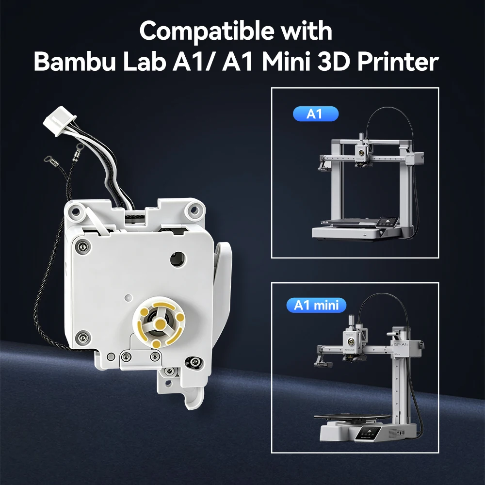 For Bambu Lab A1/A1 Mini Extruder Kit Hardened Steel Extrusion Gear Component Assembly For Bamboo A1 3D Printer Replacement Part