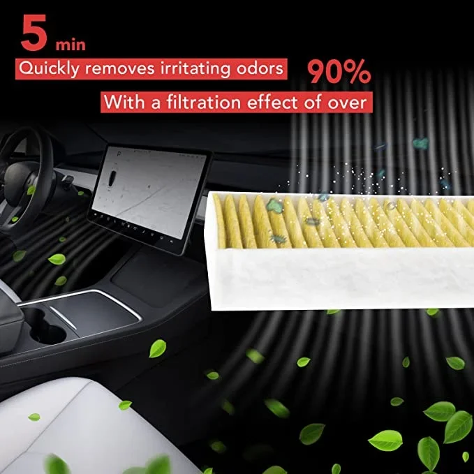 WESTGUARD Air Cabin Filter for TESLA Model 3 Model Y Air Conditioner Filter HEPA Electrostatic Cotton Eradicate Odors 2 Pcs/Set