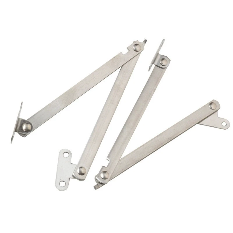 Left Right Pair 2 Fold Metal Cabinet Support Rod Thick Cold Rolled Steel Folding Lid Stay Hinge Furniture Display Stand Support