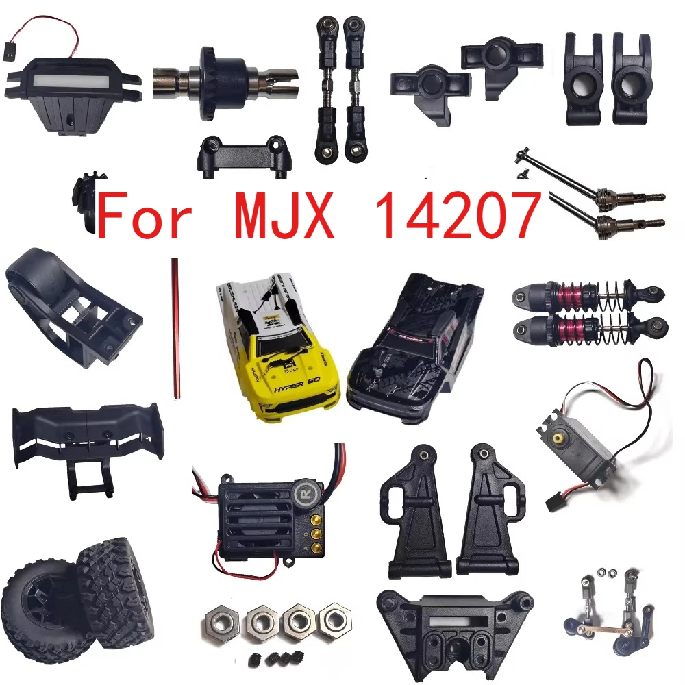 

Запасные части для радиоуправляемой высокоскоростной машины 1/14: кузов, шины, CVD, дифференциал, ESC для MJX 14207. Прочные сменные детали для модернизации.