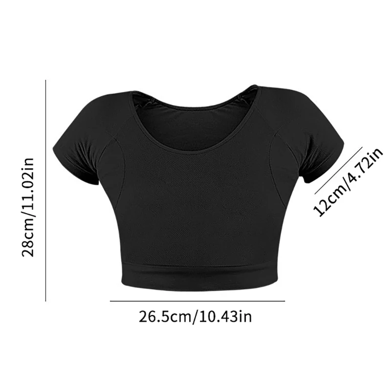 تحت الإبط امتصاص العرق وسادة سترة شبكة التجفيف السريع تي شيرت شكل تنفس العرق امتصاص مكافحة العرق وصمة عار الحليب الحرير