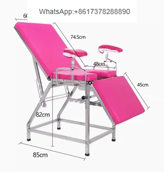 YYHCstainless steel  pink color manual use medical bed for gynecology examination operation table