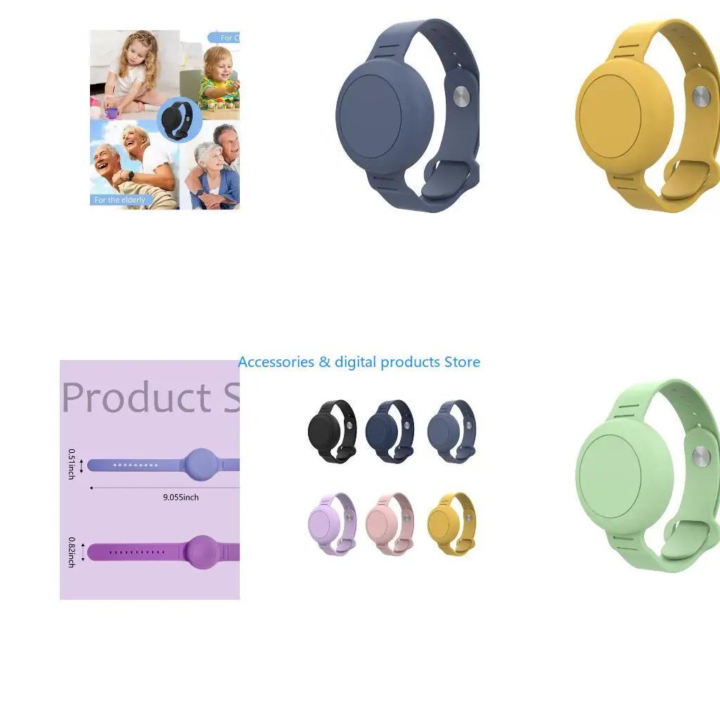 77JD Silicone Locator Bracelet Waterproof Watch Band Case Holder Lightweight Track