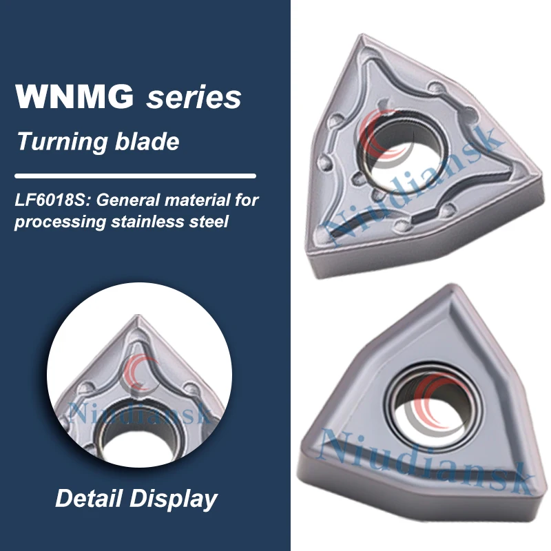 

Процесс токарного станка с ЧПУ WNMG080404 WNMG080408 JMS MA MQ MM CF CV MS VM LF6018S Обработка токарных лезвий Материал из нержавеющей стали Часть