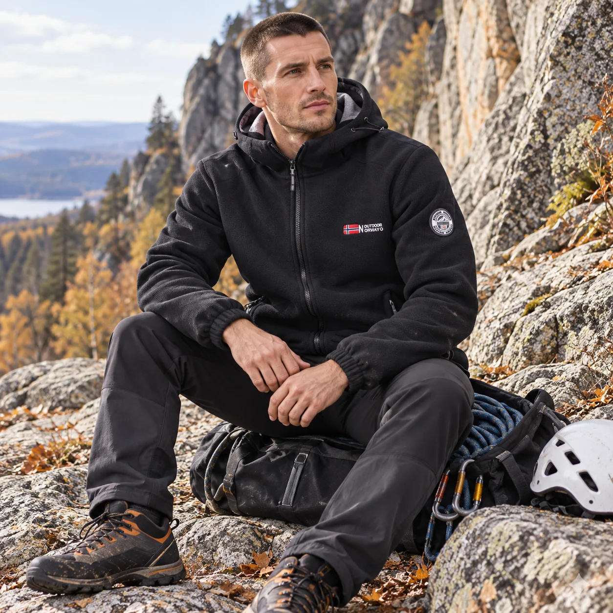 Winter Outdoor Hiking Windproof Breathable Warm Top for Men Fashionable and Versatile Comfortable Warm Lamb Wool Jacket