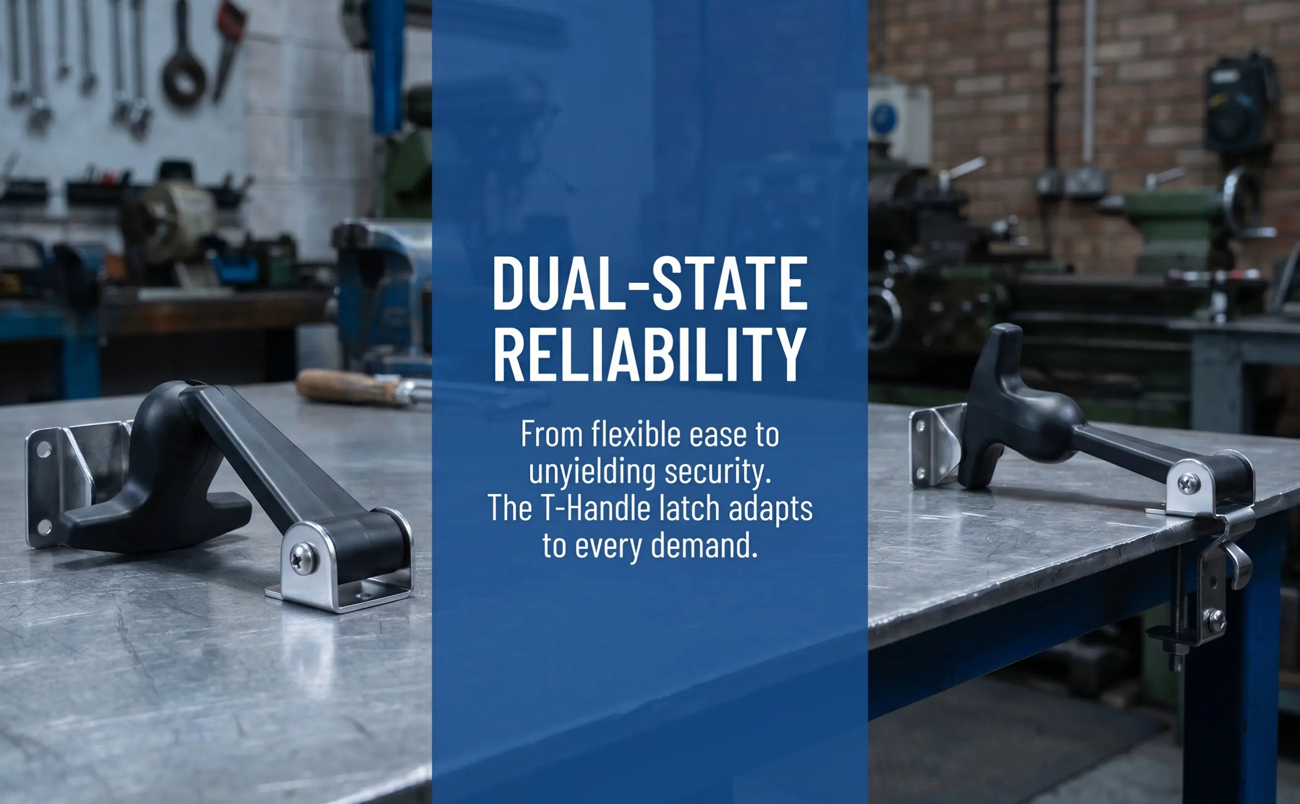 2Pcs Stainless Steel T Handle Latch Rust Proof Flexible Rubber T-Handle Draw Latches Tool Box Hood Latches Hood Latch