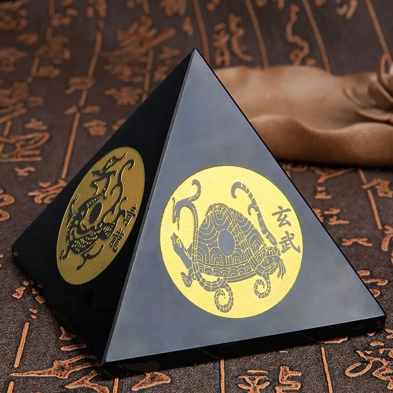 Natural Crystal Stone Obsidian Pyramid Healing Stone Energy Ore Mineral Crafts Home Decoration Feng Shui Gods Beast
