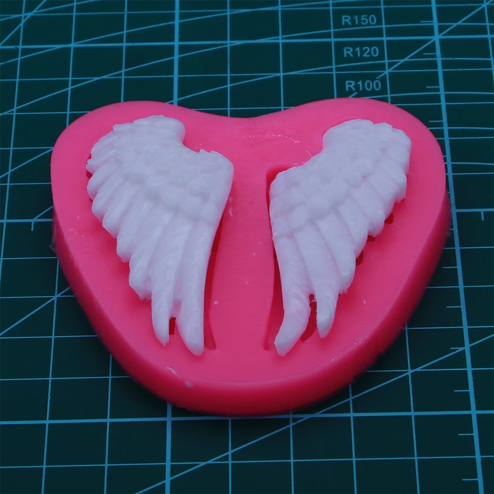 

Angel wings Shape 3D fondant cake silicone mold for polymer clay molds chocolate pastry candy Clay making decoration tools F0227