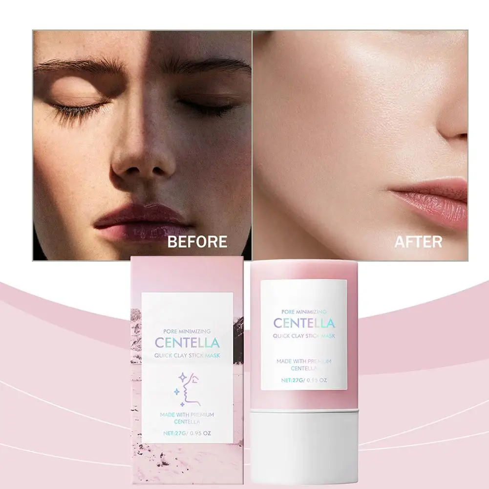 Centella Clay Stick Mask 27g Deep Hydration Pore Minimizing Soothing Brightening Facial Skin Care Fast Convenient Beauty Pink