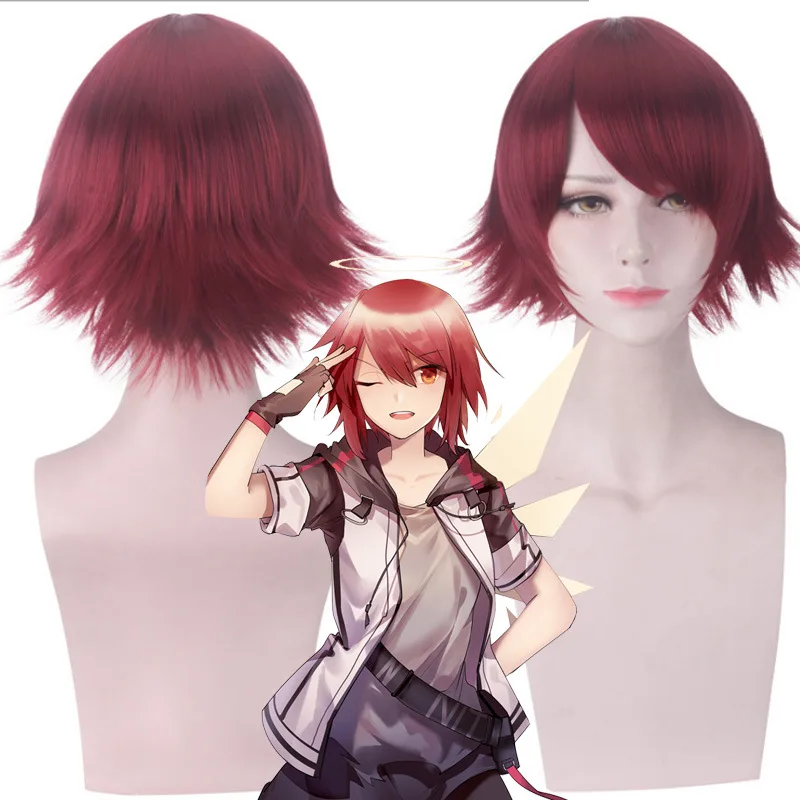 

Short Synthetic Wig Anime Cosplay Hair Natural Looking Heat Resistant Fiber Fluffy Bangs Party Costume Prop