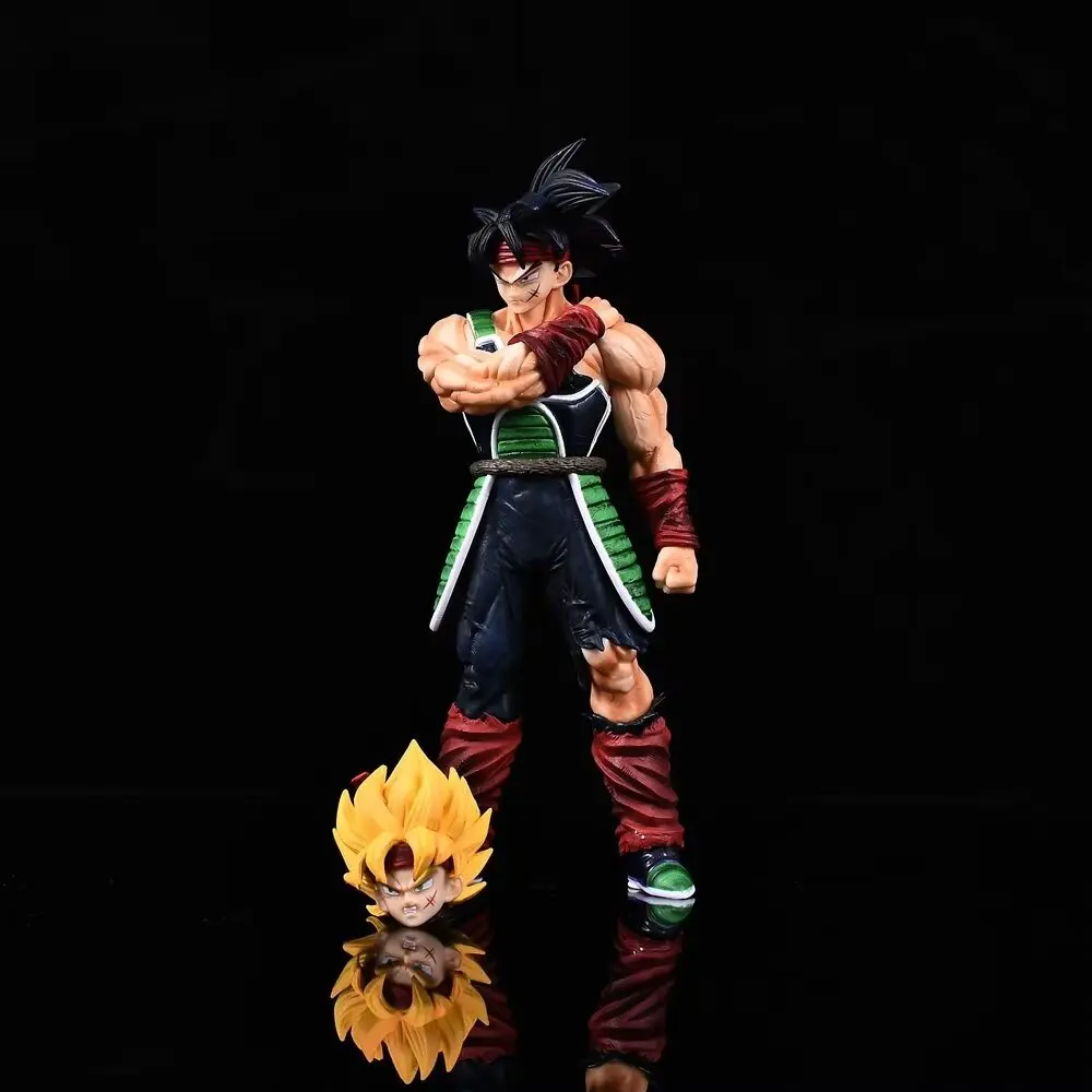 24cm/9.4in Anime Dragon Ball Z Figure Bardock Figure Collectible Model Statue Toy Gift (Two Heads) view 5