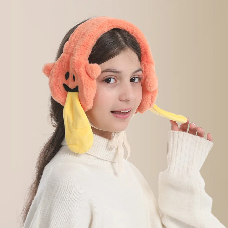 겨울용 미니소 악마 귀마개, 심플하고 다용도로 활용 가능한 겨울용 플러시 귀마개, 방풍 및 보온 기능을 갖춘 야외용 동파 방지 귀마개