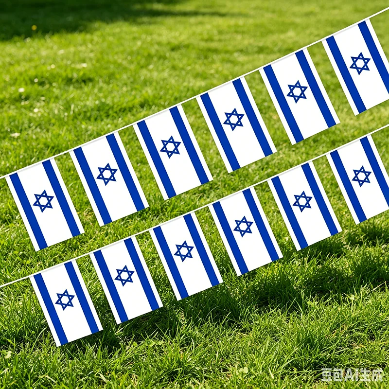 Z-ONE FLAG  20pcs/lot Israel  bunting flags 14x21cm Israel String Banner Buntings Festival For Party decor