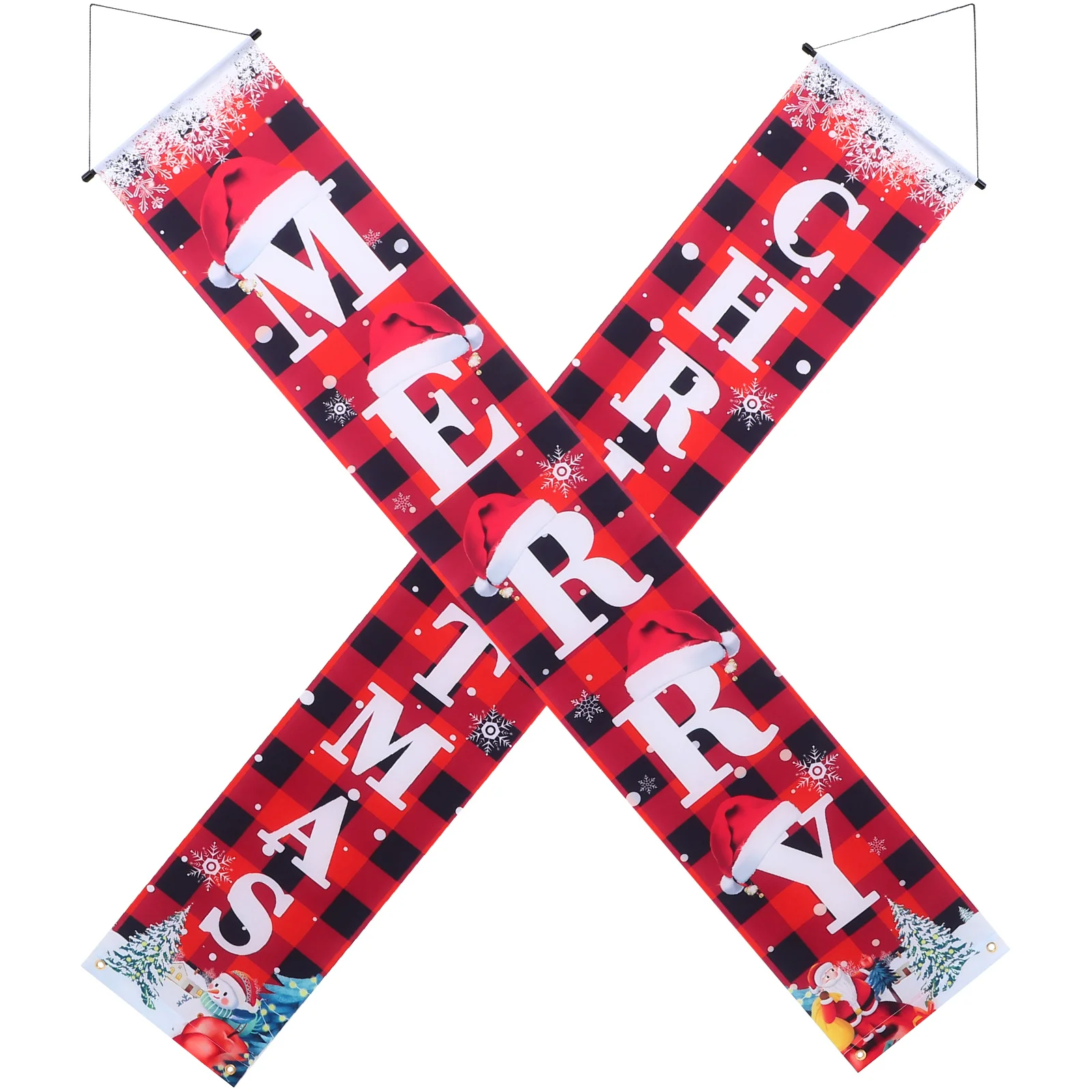 

1Pair Xmas Couplets Christmas Door Banner Porch Decoration Festive Atmosphere Material Multiple Scenarios