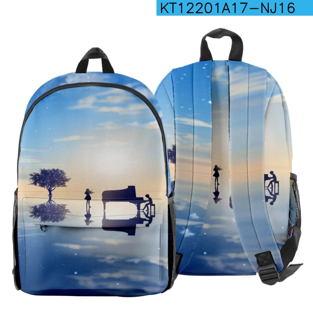 

Популярные молодежные студенческие школьные сумки «Твоя апрельская ложь» Рюкзаки для ноутбуков Оксфордские водонепроницаемые забавные дорожные сумки с 3D принтом