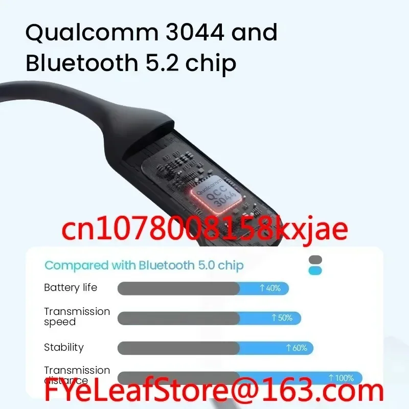 BC01 Bone Conduction Headphones IP67 Waterproof Protect Sports Earphones Magnetic Fast Charging Headset part