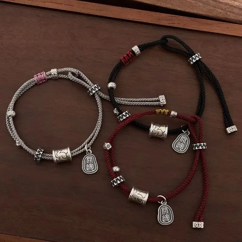 2024 New Niche Personality Zodiac Rabbit Bracelet for Couple Good Fortune for Natal Year Red Hand Strap