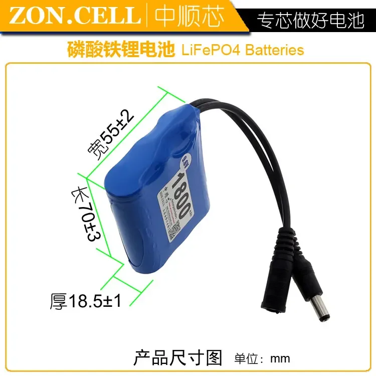 CIS core baterai senter LED 1800 V 18650 mAh, baterai lithium besi fosfat Baterai 9.6 mAh