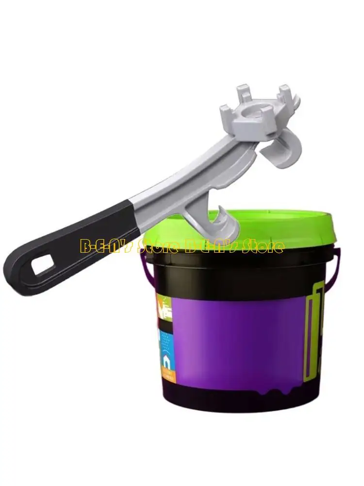 

Y1AD 3 In 1 Aluminum Bucket Opener 5 Gallon Pail Opener Silver Buckets Lid Wrench