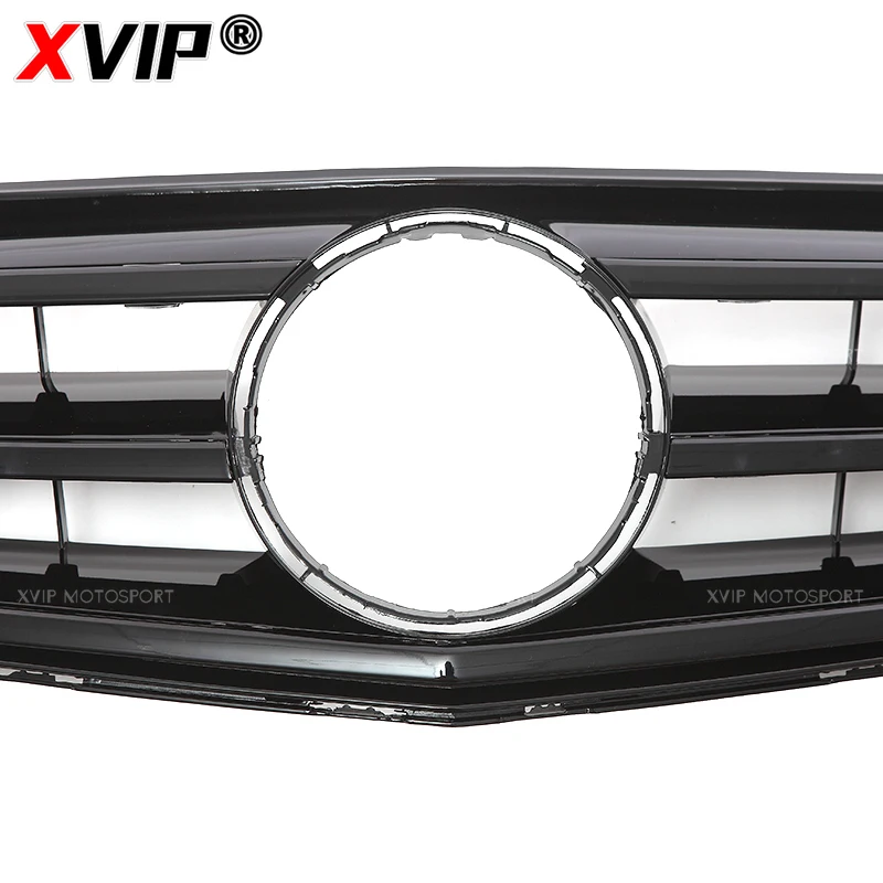 شبكة المصد الأمامي على الطراز الرياضي باللون الأسود اللامع XVIP لسيارة Mercedes Benz C-Class W204 2008-2014 C180 C200 C230 C250 C280 C300 C350