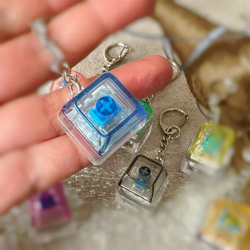 شفافة ستار لوحة المفاتيح المفاتيح قلادة مفاتيح الضغط غطاء الكمبيوتر الإصبع الصحافة لوحة المفاتيح الميكانيكية EDC