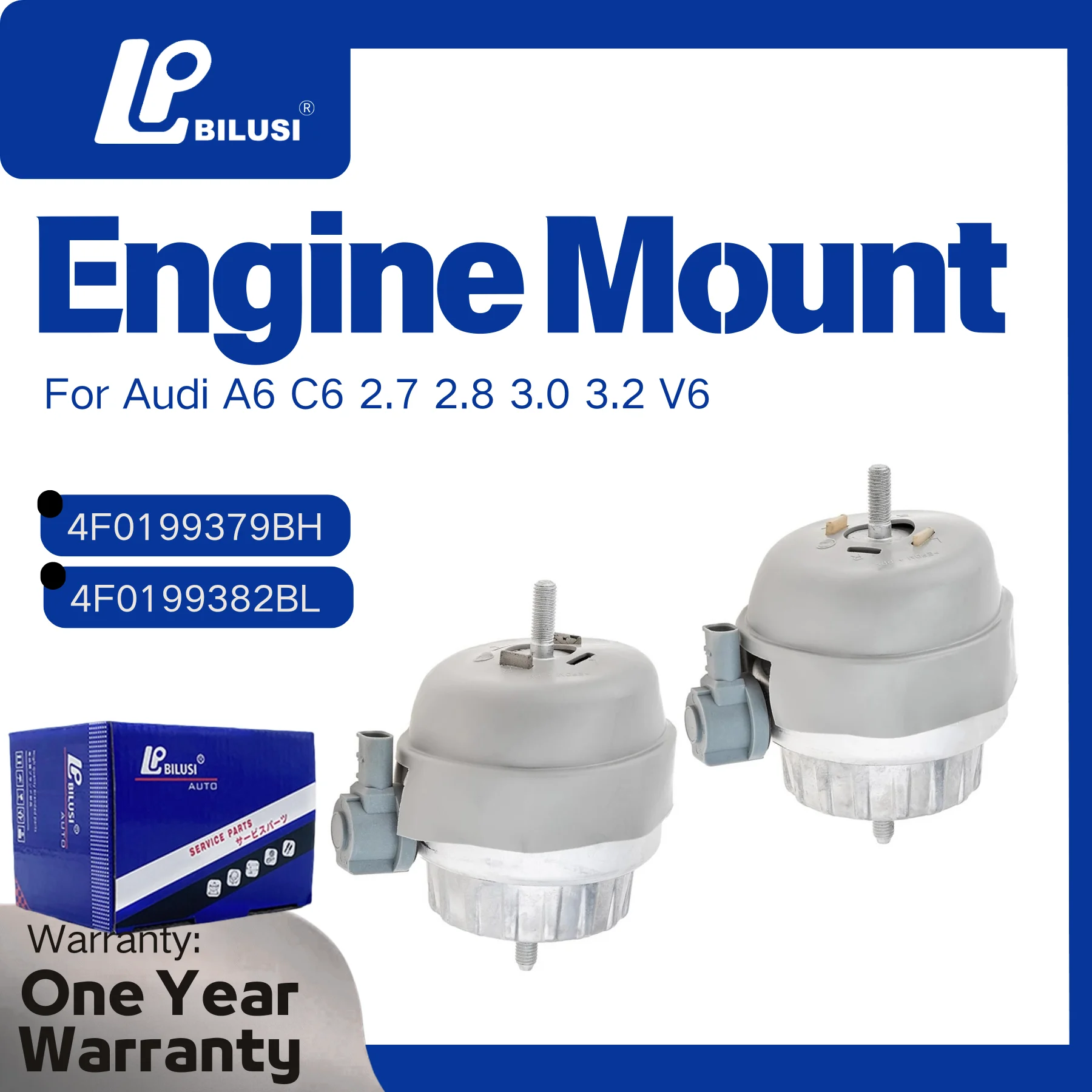 

4F0199379BH 4F0 199 382BL 2PCS High Quality With Inductance Engine Bracket Damping Rubber Seat For Audi A6 C6 2.7 2.8 3.0 3.2 V6