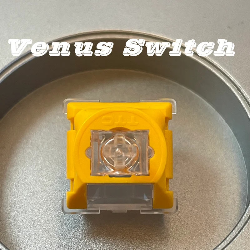 Switches Mecânicos TTC Venus 5 Pinos MX Lineares Hot-Swap 45g POM RGB com Guia de Luz, Lubrificados de Fábrica, Personalizados para Teclados Mecânicos