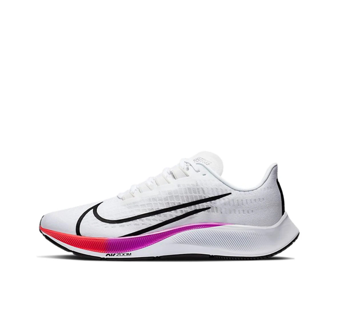 Nike Pegasus 37 marathon training men\'s running shoes wear resistant shock absorbing breathable white rainbow sneaker BQ9646-103