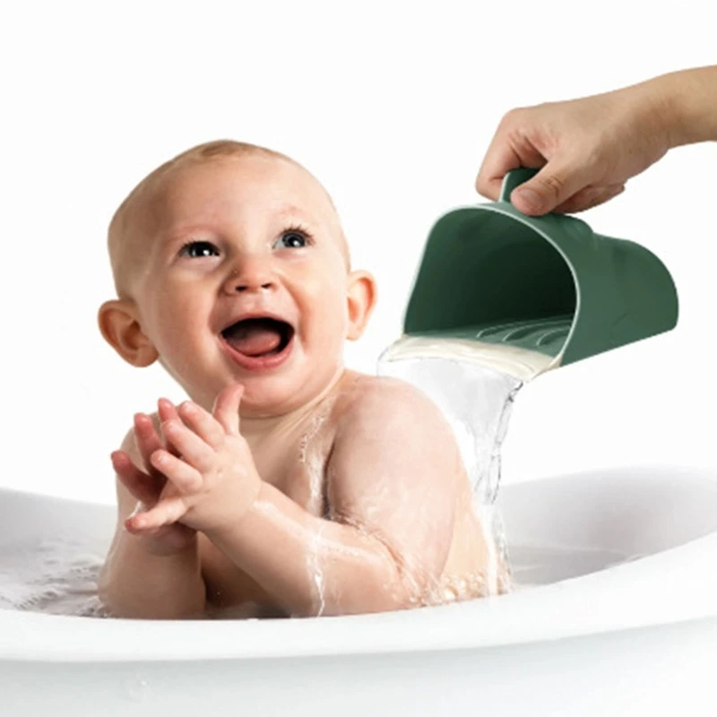 Taza de enjuague de baño para bebé con forma de rana, taza de baño para bebé, enjuague de champú para el cabello para niños pequeños, taza de lavado de baño, taza de lavado de ducha QX2D