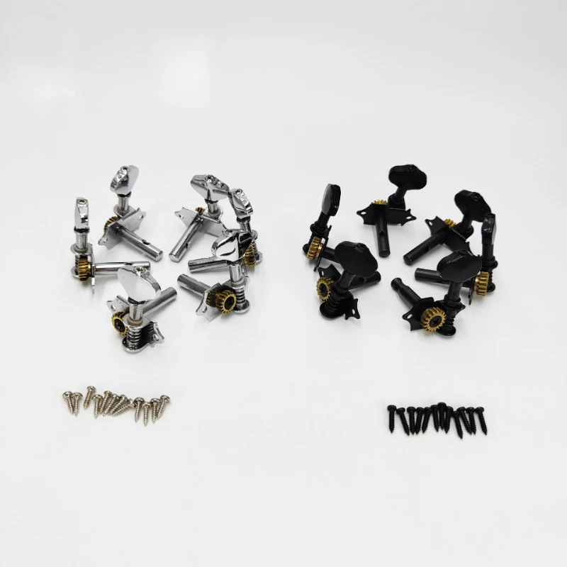 

6pcs Classical Guitar Open Gear Tuners - Metal Headstock Pegs with Decorative Flower Pattern for Folk Acoustic Guitar Parts