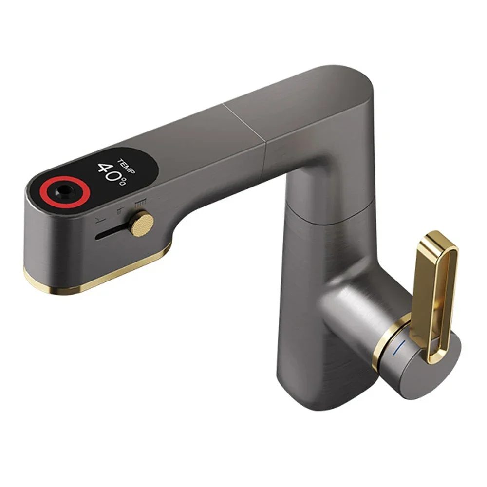 

New Intelligent LED Display Screen with 360 Degree Rotation, Professional Faucet Gray Color