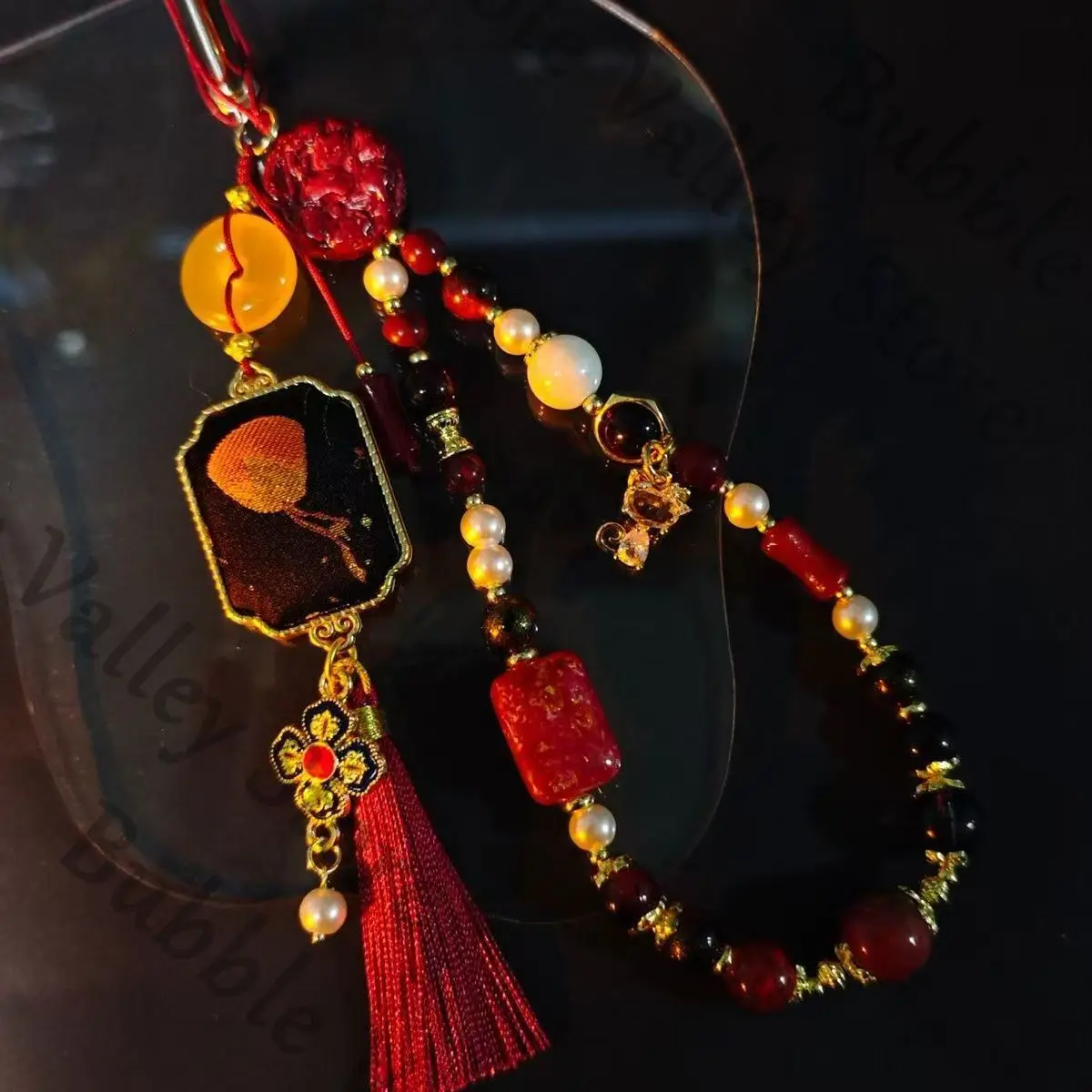 

Love and Deepspace Sylus Anime Cosplay Handmade Sky Lantern Beaded Phone Chain Cartoon Pendant Phones Strap Hanging Decoration