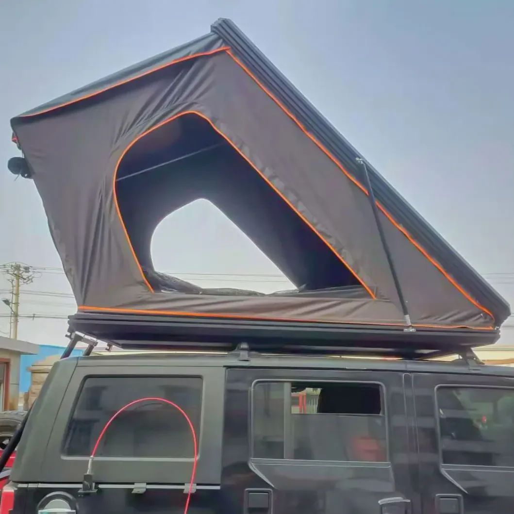 Factory Price Triangle Light Weight Hard Shell Roof Top Tent For Car Rooftop Tent Aluminum Camping Car Roof Tent