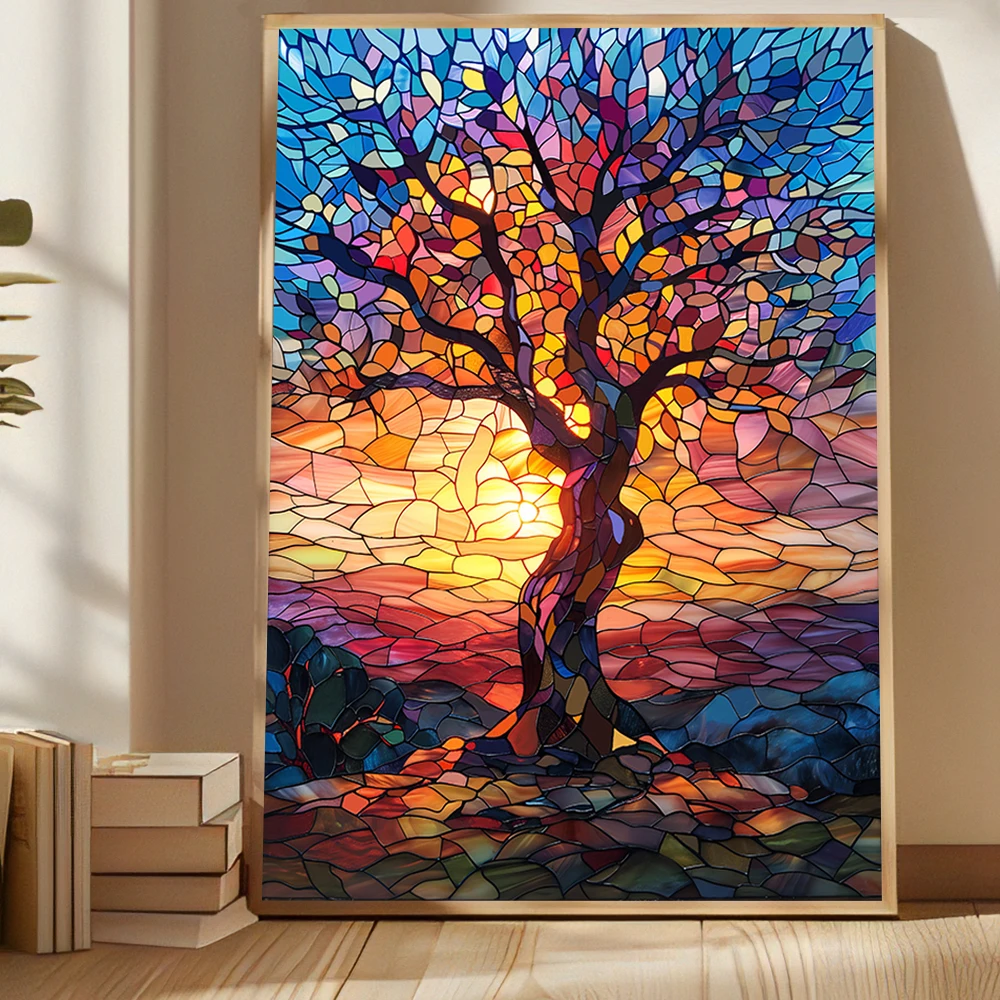 

Color Tree Of Life Fantasy Posters Canvas Painting Abstract Landscape Picture Wall Art Home Living Room Decoration Birthday Gift