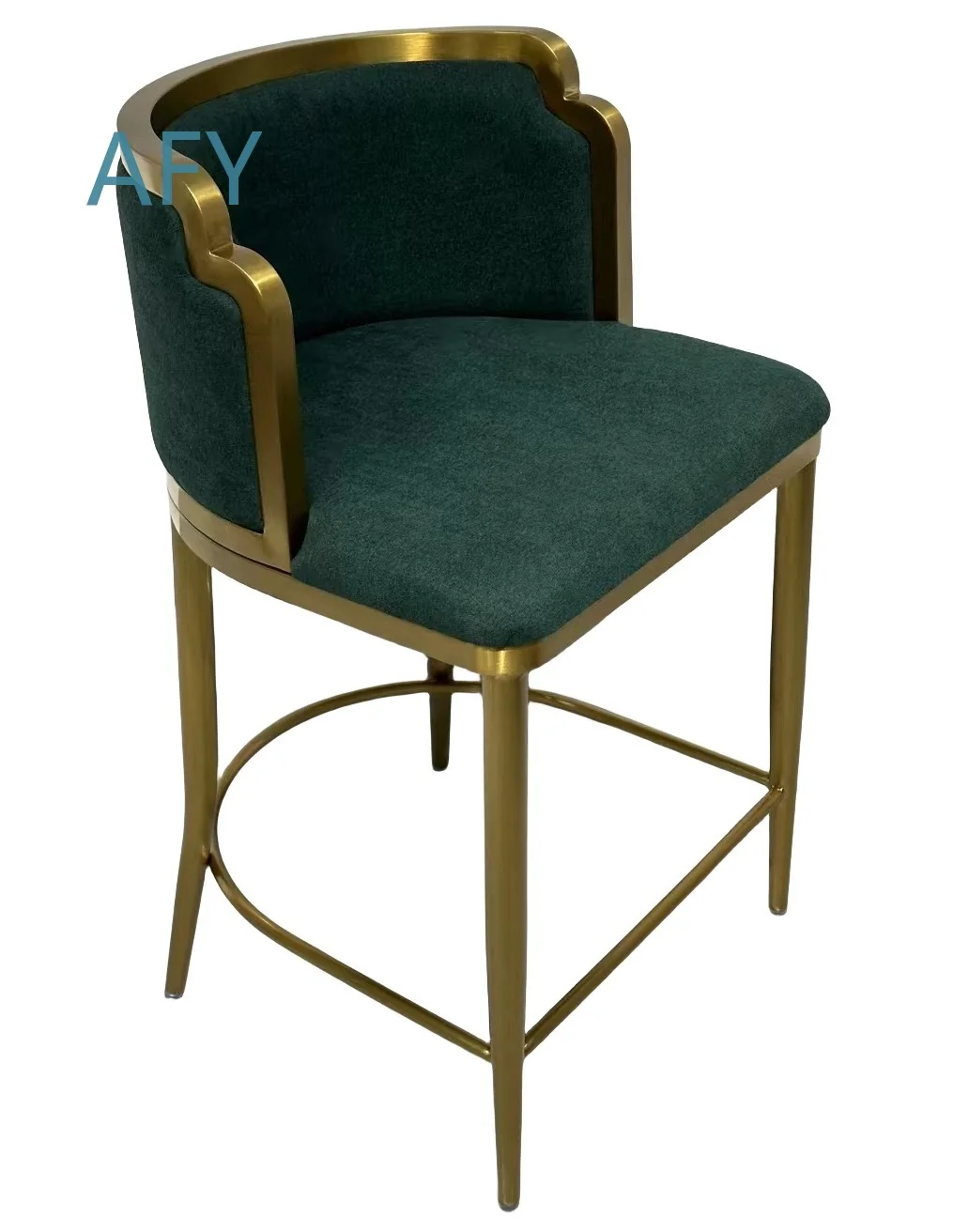 Luxury Modern Gold Bar Chair Stainless Steel High Foot Stool Counter Chair for Hotel Cafe Home Villa for Commercial Use for