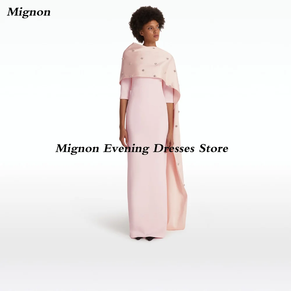 فستان حورية البحر من Mignon-Satin للحفلات الراقصة للنساء ، مزين برقبة دائرية ، طول الأرض ، فستان سهرة فاخر ، فستان رسمي أنيق للحفلات ، 2023