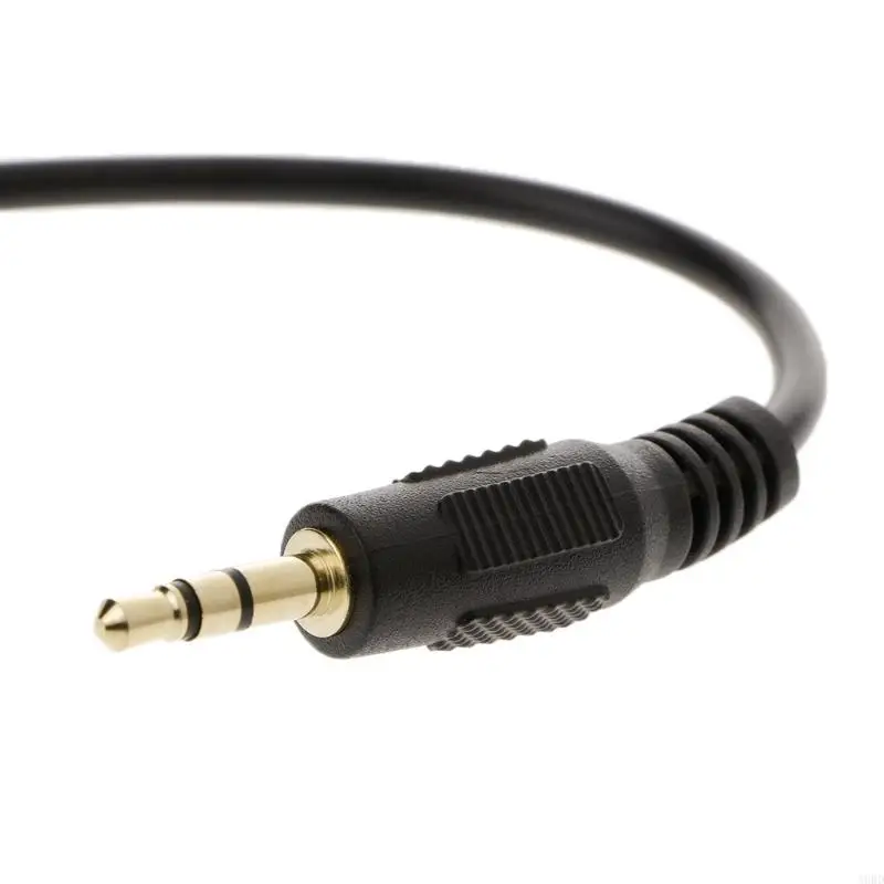 

A9BD 90 Degree 3.5mm Aux Extension Flat Cable Cord Male To Male Adapter Connector for Phone Car Aux Speaker