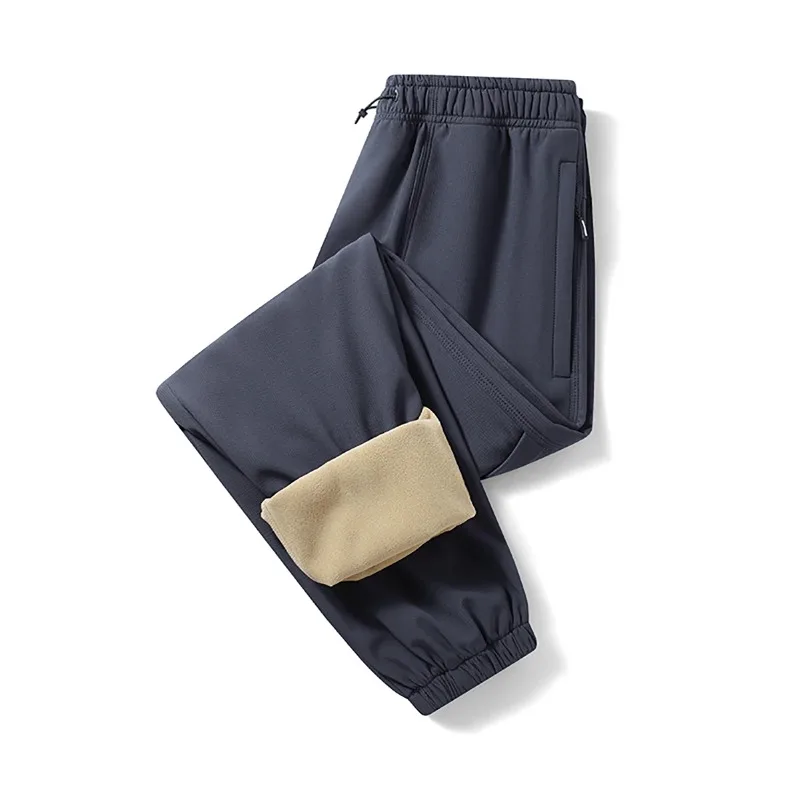 المشي لمسافات طويلة في الهواء الطلق التخييم يندبروف تنفس الكاحل تعادل السراويل مع الصوف السميك لخريف شتاء العصرية الدافئة الرجال سراويل للتسلق