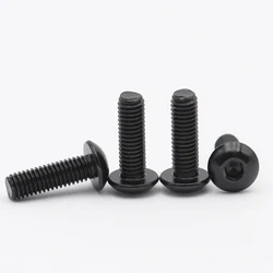 M2 M2.5 M3 M4 M5 M6 M8 3/4/5/6/8/10-50mm ISO7380 Black 304 Stainless Steel Hex Hexgaon Socket Button Round Allen Head Bolt Screw