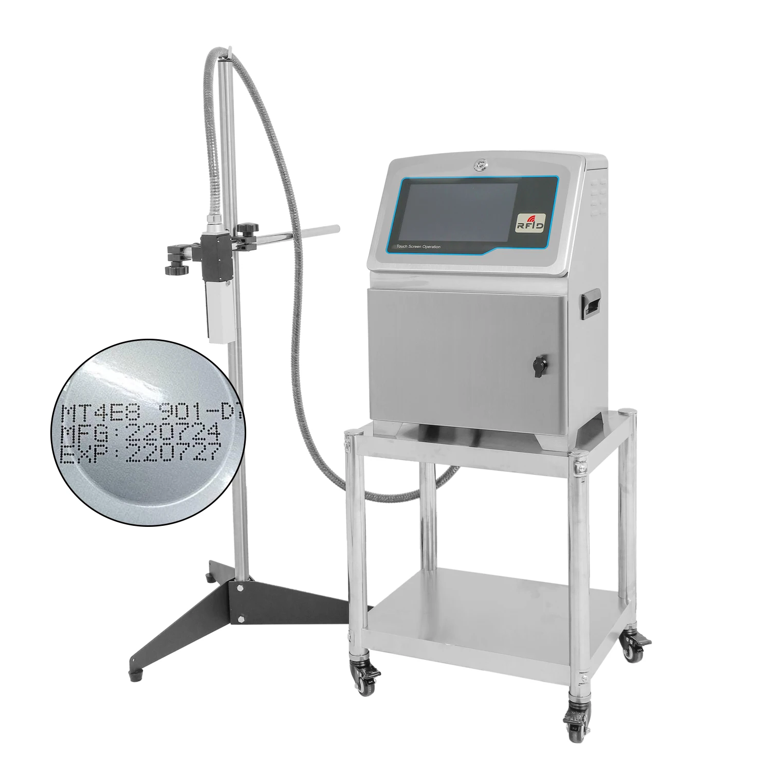 Ruby Nozzle Stampante a getto d'inchiostro CIJ Custodia per marcatura multifunzione Bottiglia acrilica Data di scadenza Data Codifica con touch screen