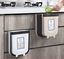 New product foldable kitchen trash can kitchen cabinet trash door hanging trash can car trash can toilet garbage waste storage