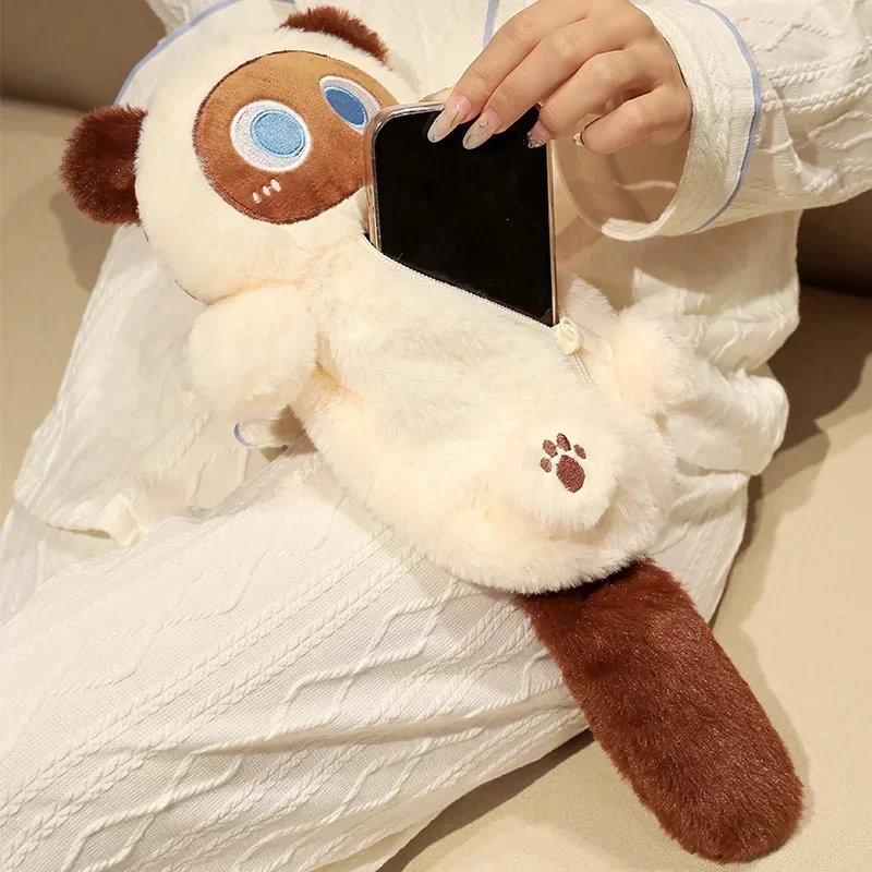 Creative Cartoon Plush Toy Cats Tissue Box Lovey Stuffed Pencil Case for Students Girls Funny Christmas Gift for Children