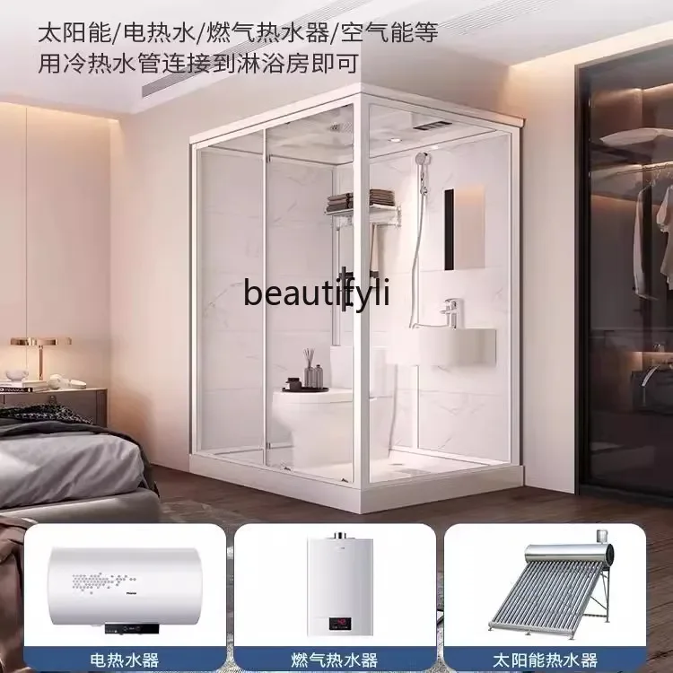 lt Integral bathroom integrated squat pit, shower room with toilet, household bath room