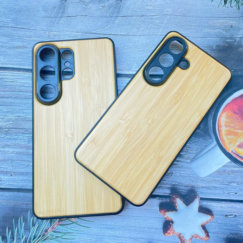 Prawdziwe drewniane etui na Samsung Galaxy S26 S25 S24 Ultra Plus, naturalny orzech, bambus, miękki bumper, pełna ochrona aparatu. — zdjęcie produktu 6
